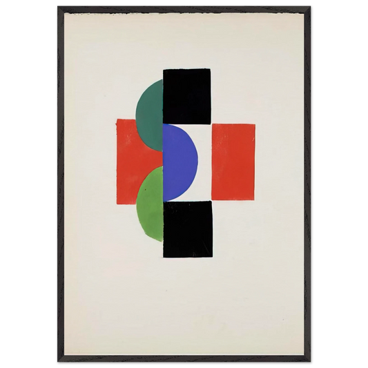 UNTITLED GOUACHE ILLUSTRATION FOR TRISTAN TZARA S LE FRUIT PERMIS 1956 - Sonia Delaunay Framed Art Print – Black Wooden Frame - Default Title - -Framed Art Print