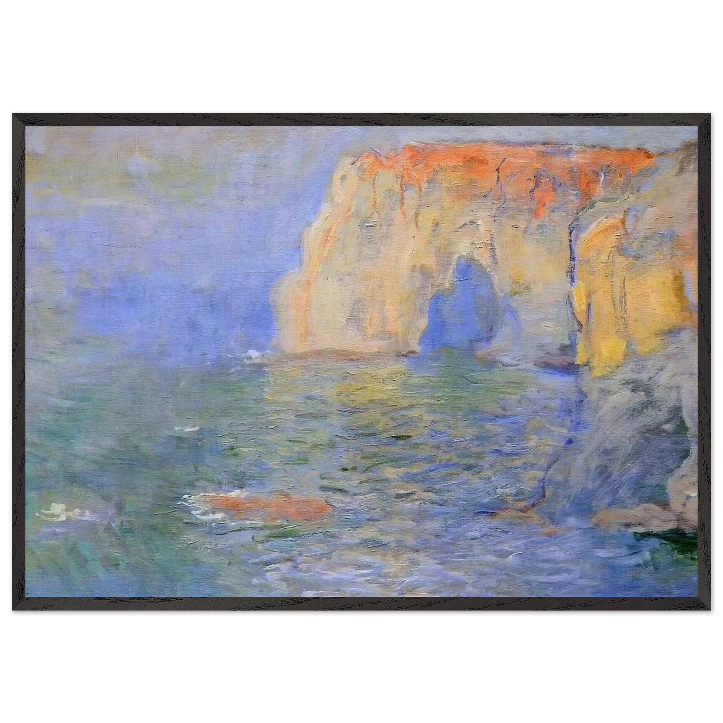 The Manneport Reflections of Water - claude monet Framed Art Print – Black Wooden Frame - Default Title - -Framed Art Print