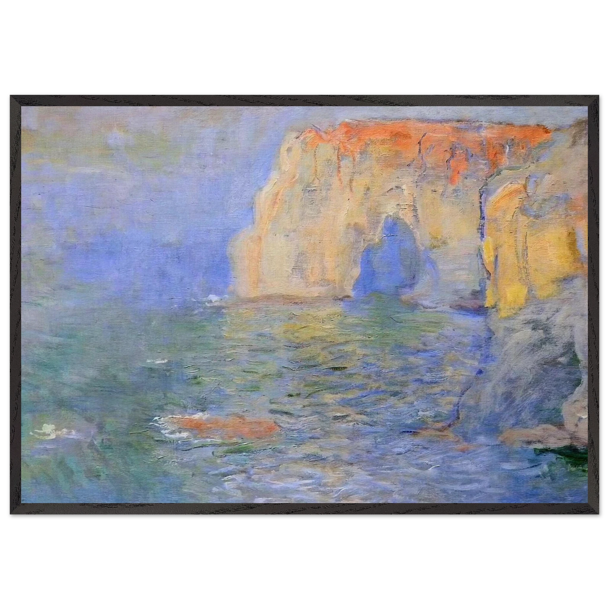 The Manneport Reflections of Water - claude monet Framed Art Print – Black Wooden Frame - Default Title - -Framed Art Print