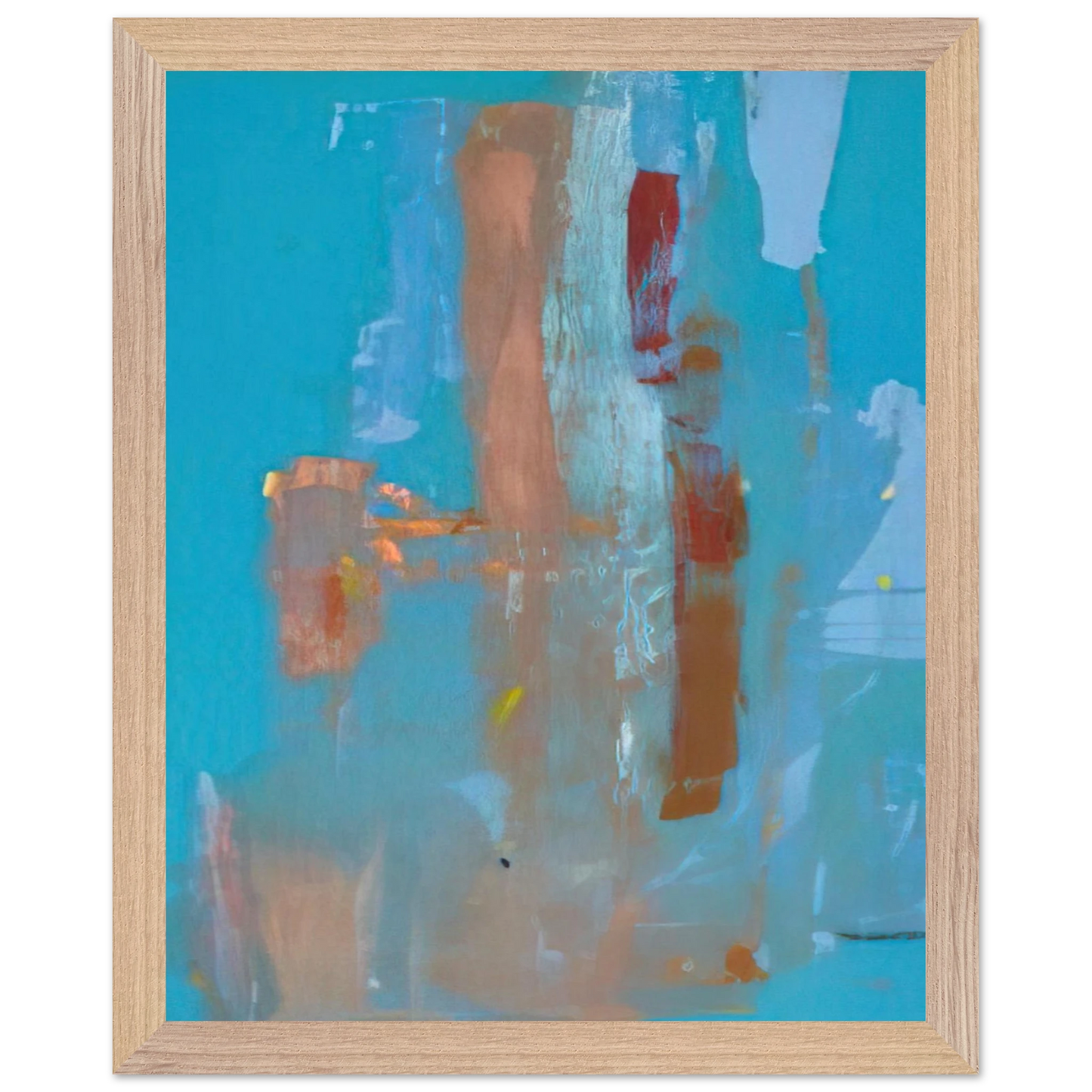 Helen Frankenthaler - In on Blue - 1976 Wall art - 30x45 cm / 12x18 inches - Premium Wooden Framed Poster With Fine Art Paper - White frame