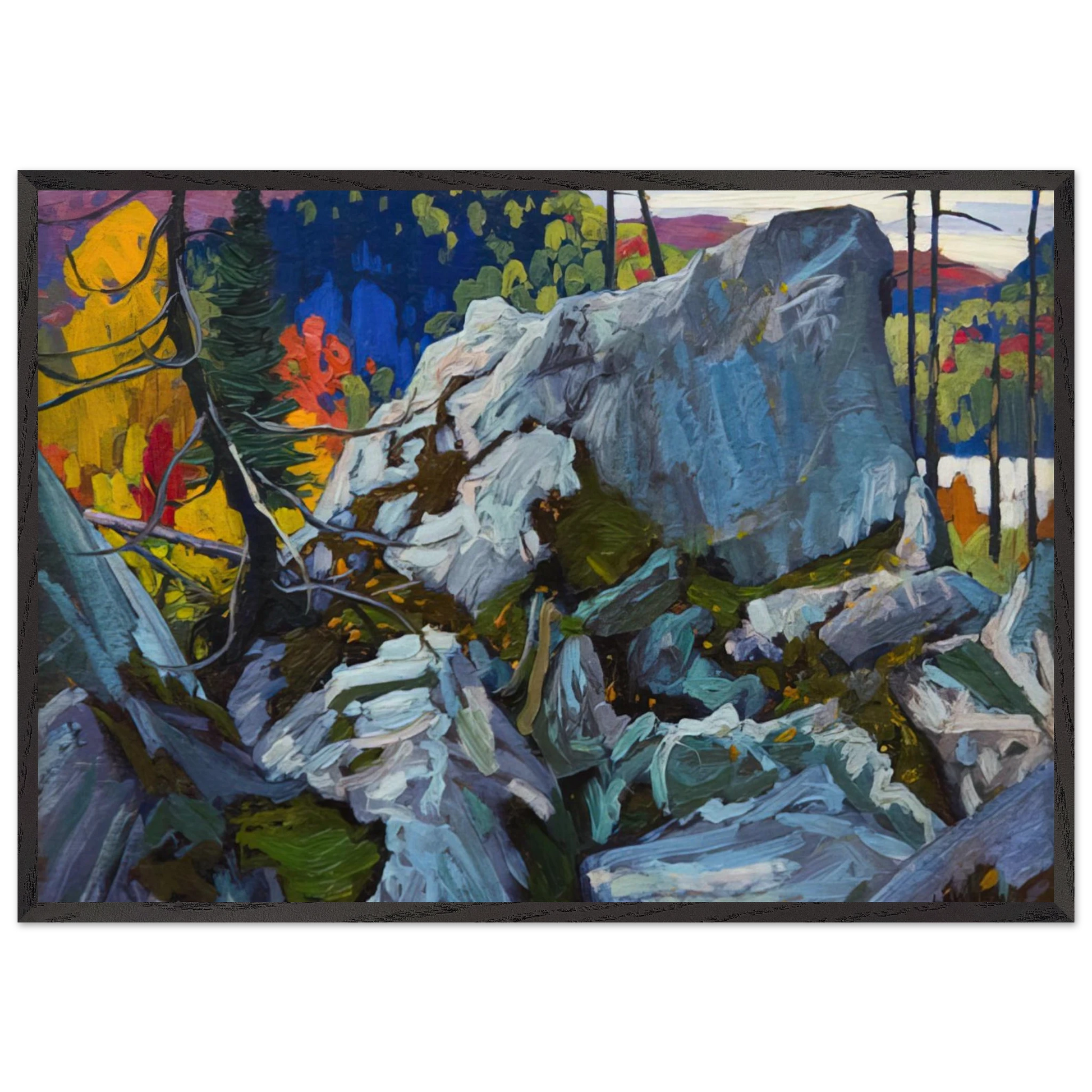 Autumn Batchewana - 1918 - Lawren Harris Framed Art Print – Black Wooden Frame - Default Title - -Framed Art Print