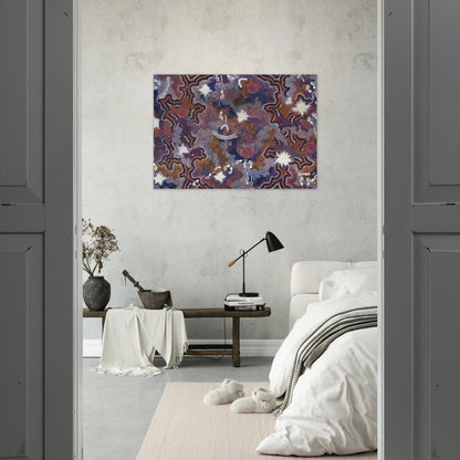 Ngarlu - 1994 - Clifford Possum Tjapaltjarri Brushed Aluminum Print - 70x100 cm / 28x40 inches | Clifford Possum Tjapaltjarri Aluminum Print | Clifford Possum Tjapaltjarri Prints