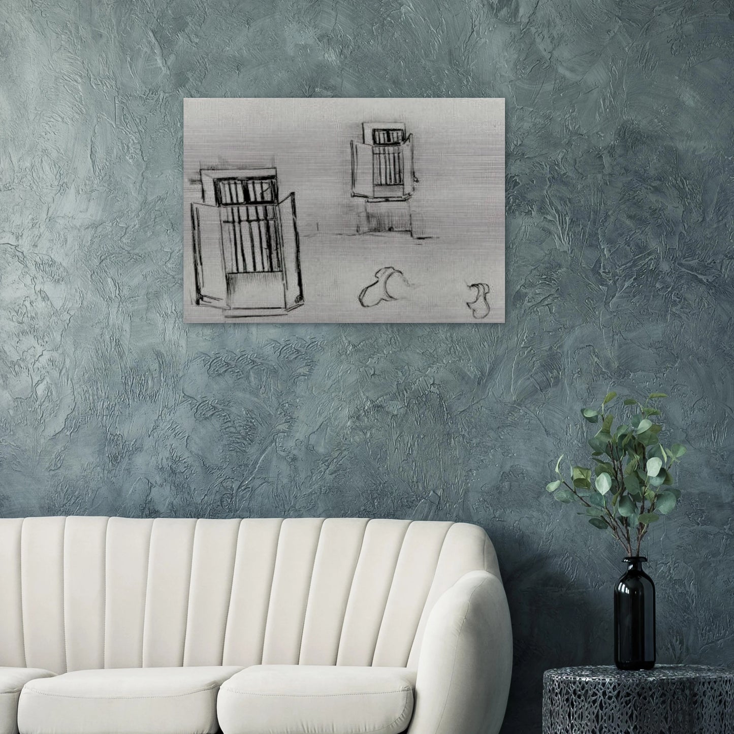 Barred Windows - Vincent van Gogh Brushed Aluminum Print - 70x100 cm / 28x40 inches | Vincent van Gogh Aluminum Print | Vincent van Gogh Prints