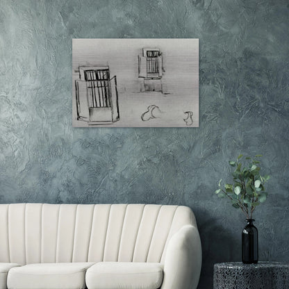 Barred Windows - Vincent van Gogh Brushed Aluminum Print - 70x100 cm / 28x40 inches | Vincent van Gogh Aluminum Print | Vincent van Gogh Prints