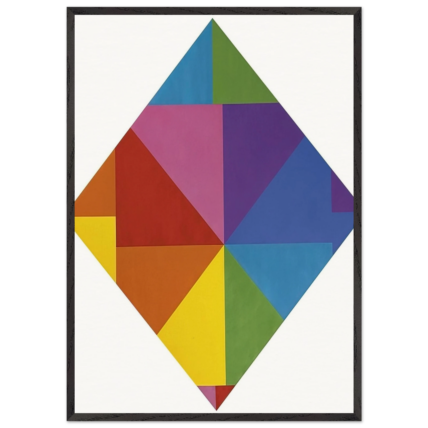 Acht farben im horizontal-diagonal-quadtrat - 1965 - Max Bill Framed Art Print – Black Wooden Frame - Default Title - -Framed Art Print