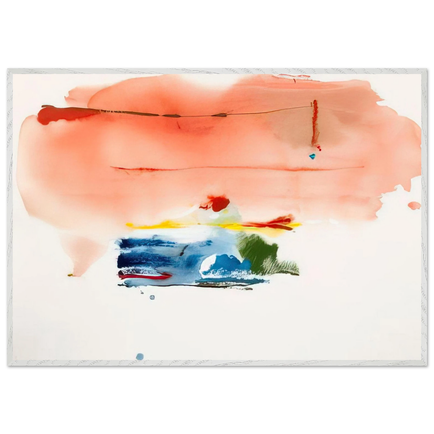 Helen Frankenthaler - Santa Fe II - 1986 Wall art - 50x70 cm / 20x28 inches - Premium Wooden Framed Poster With Fine Art Paper - Black frame