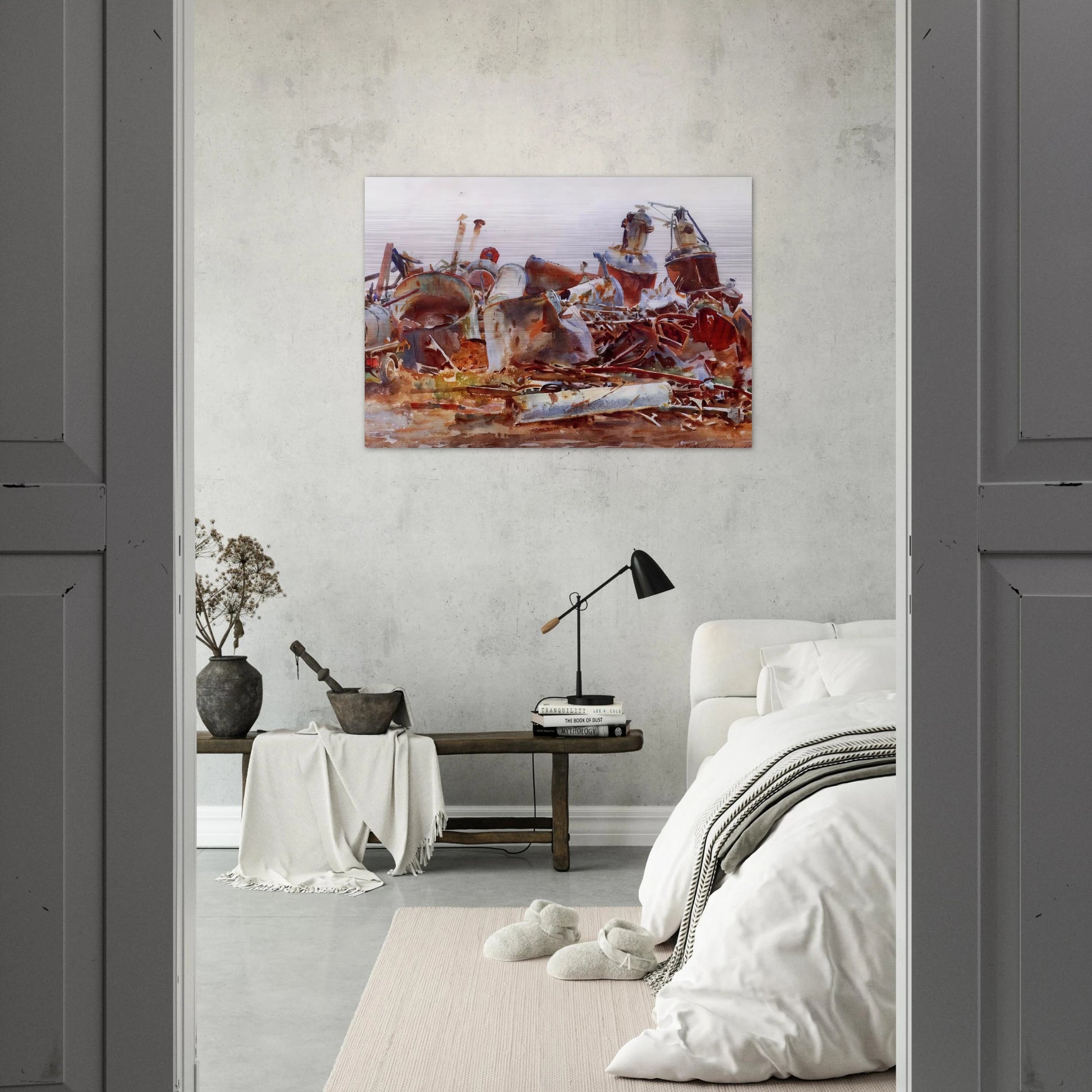A Wrecked Sugar Refinery - John Singer Sargent Brushed Aluminum Print - 70x100 cm / 28x40 inches | John Singer Sargent Aluminum Print | John Singer Sargent Prints