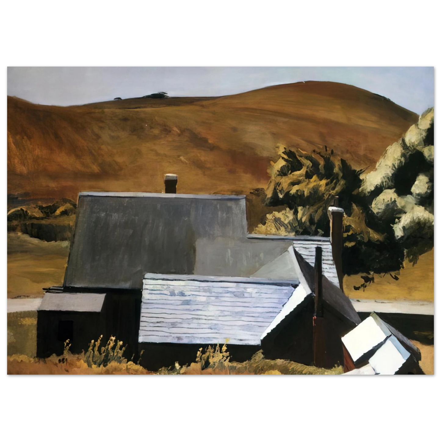 Edward Hopper - Burly Cobb s House, South Truro Fine Art Poster - 40x60 cm / 16x24 inches
