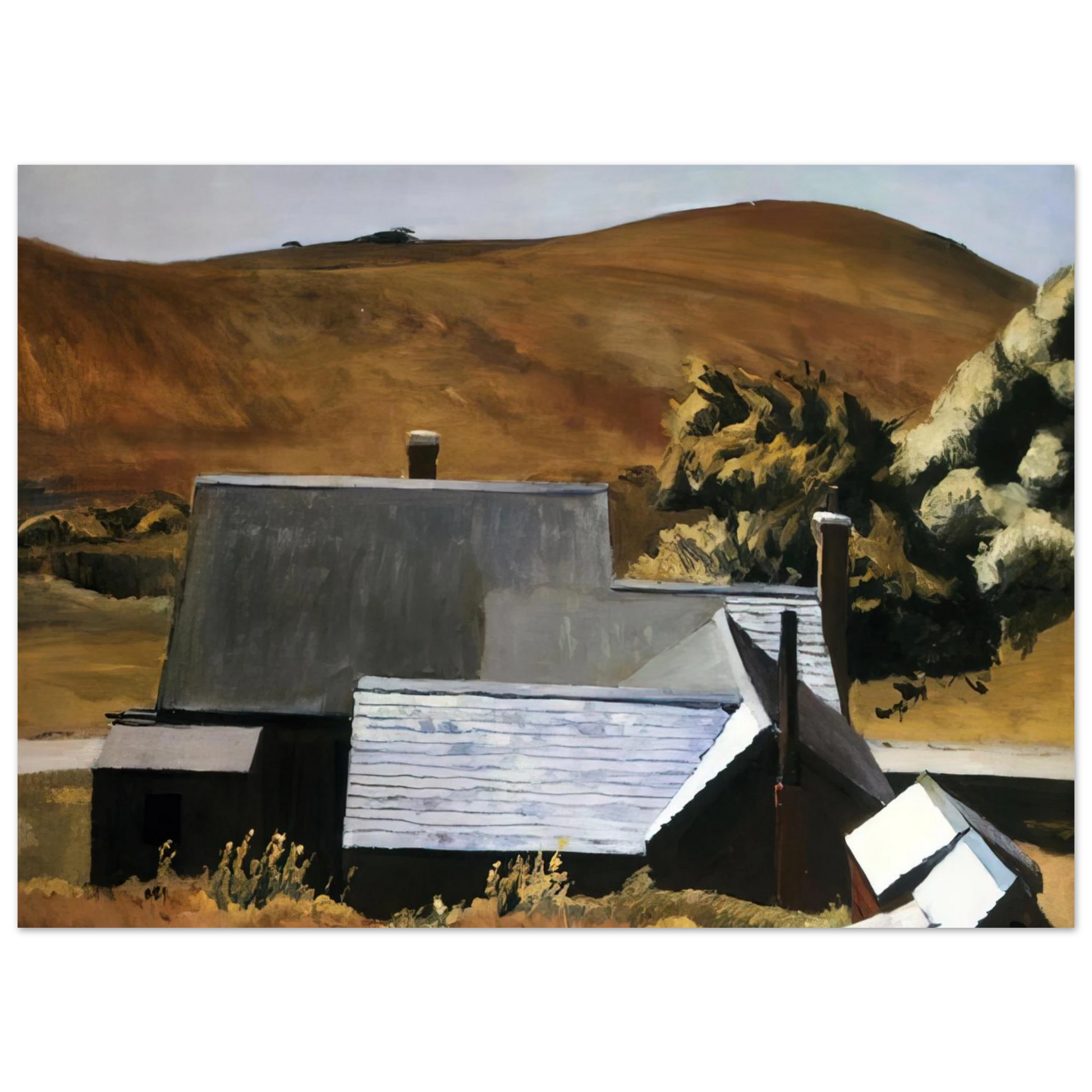 Edward Hopper - Burly Cobb s House, South Truro Fine Art Poster - 40x60 cm / 16x24 inches