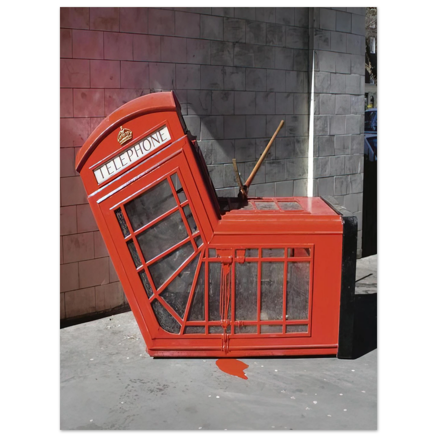 Banksy - VANDALISED PHONE BOX 2005 Fine Art Poster - 13x18 cm / 5x7 inches