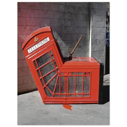 Banksy - VANDALISED PHONE BOX 2005 Fine Art Poster - 13x18 cm / 5x7 inches