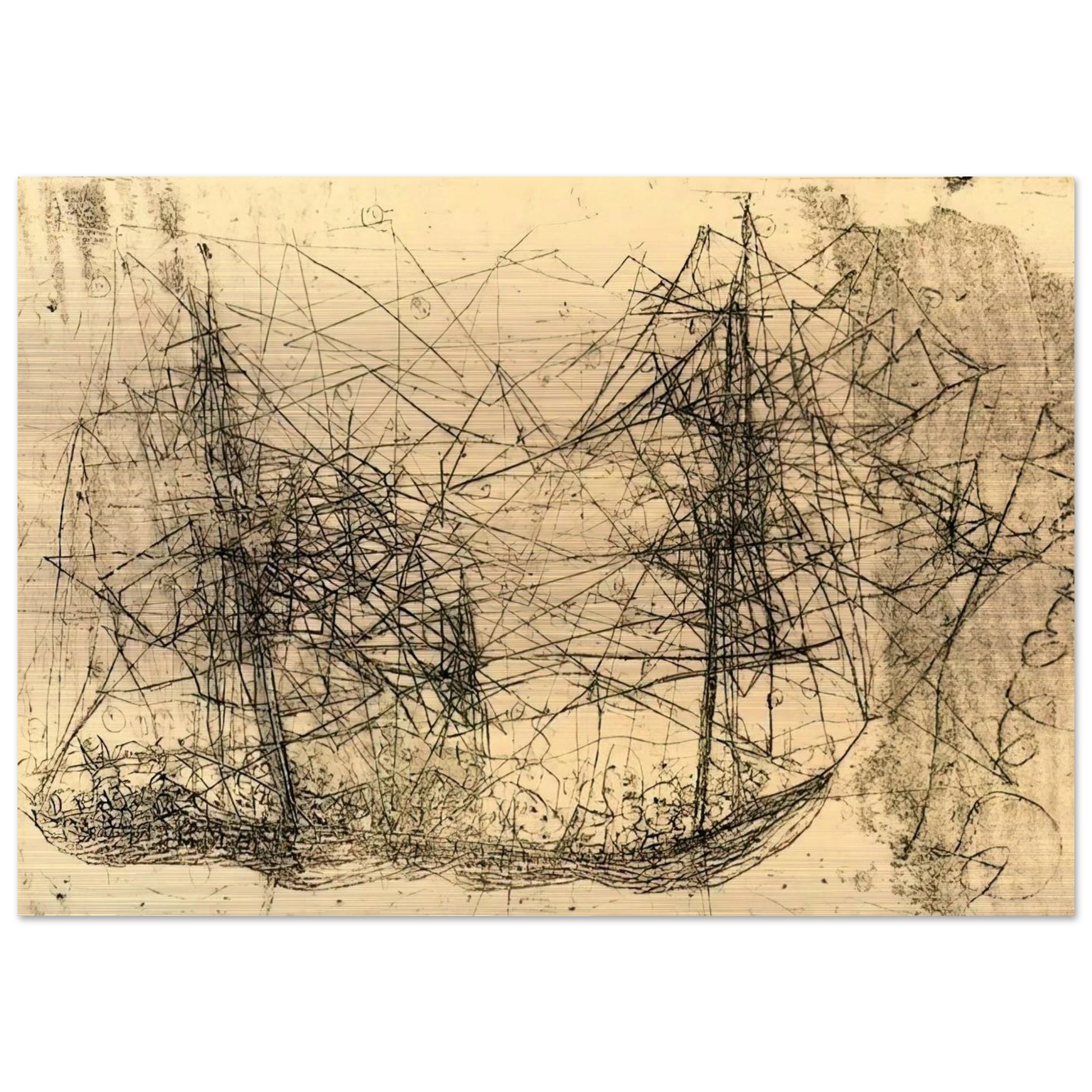 Barco - Art Informel - Wols Brushed Aluminum Print - 70x100 cm / 28x40 inches | Wols Aluminum Print | Wols Prints