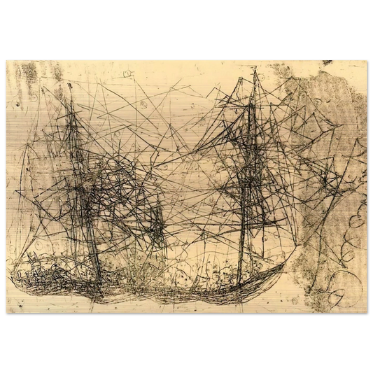 Barco - Art Informel - Wols Brushed Aluminum Print - 70x100 cm / 28x40 inches | Wols Aluminum Print | Wols Prints