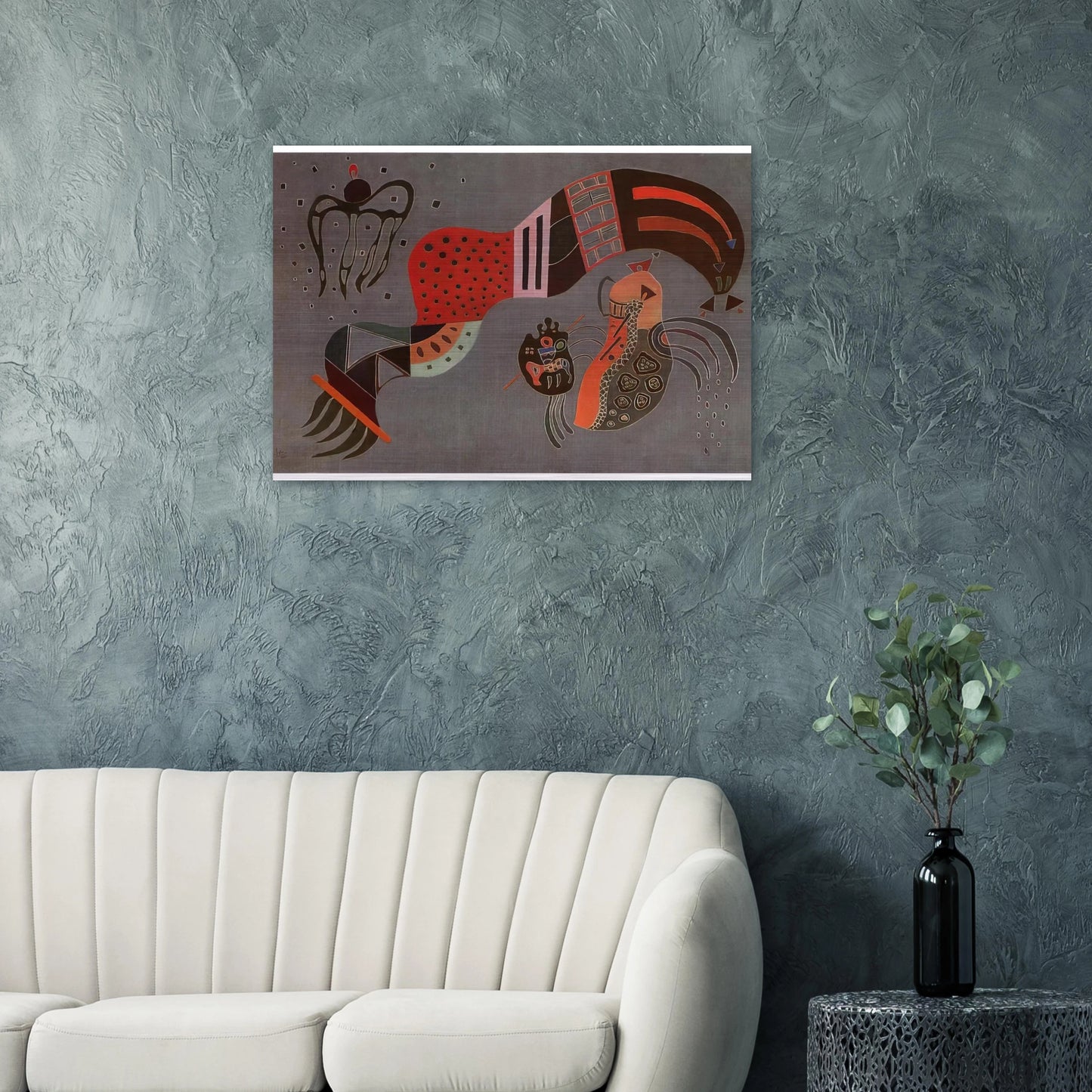 TEMPERED ELAN 1944 - Wassily Kandinsky Brushed Aluminum Print - 70x100 cm / 28x40 inches | Wassily Kandinsky Aluminum Print | Wassily Kandinsky Prints