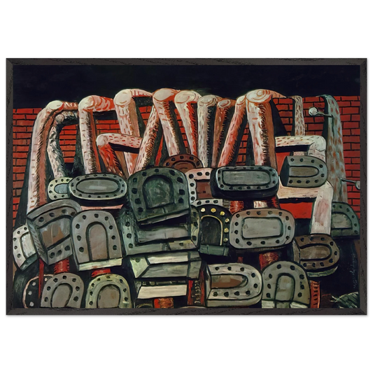 ANCIENT WALL - Philip Guston 70x100 cm / 28x40 inches Framed Art Print – Black Wooden Frame