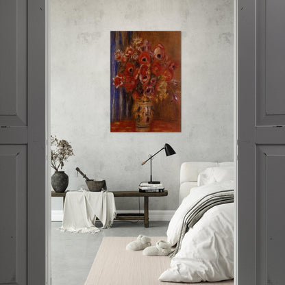 Vase of Tulips and Anemones - Pierre-Auguste Renoir Brushed Aluminum Print - 70x100 cm / 28x40 inches | Pierre-Auguste Renoir Aluminum Print | Pierre-Auguste Renoir Prints