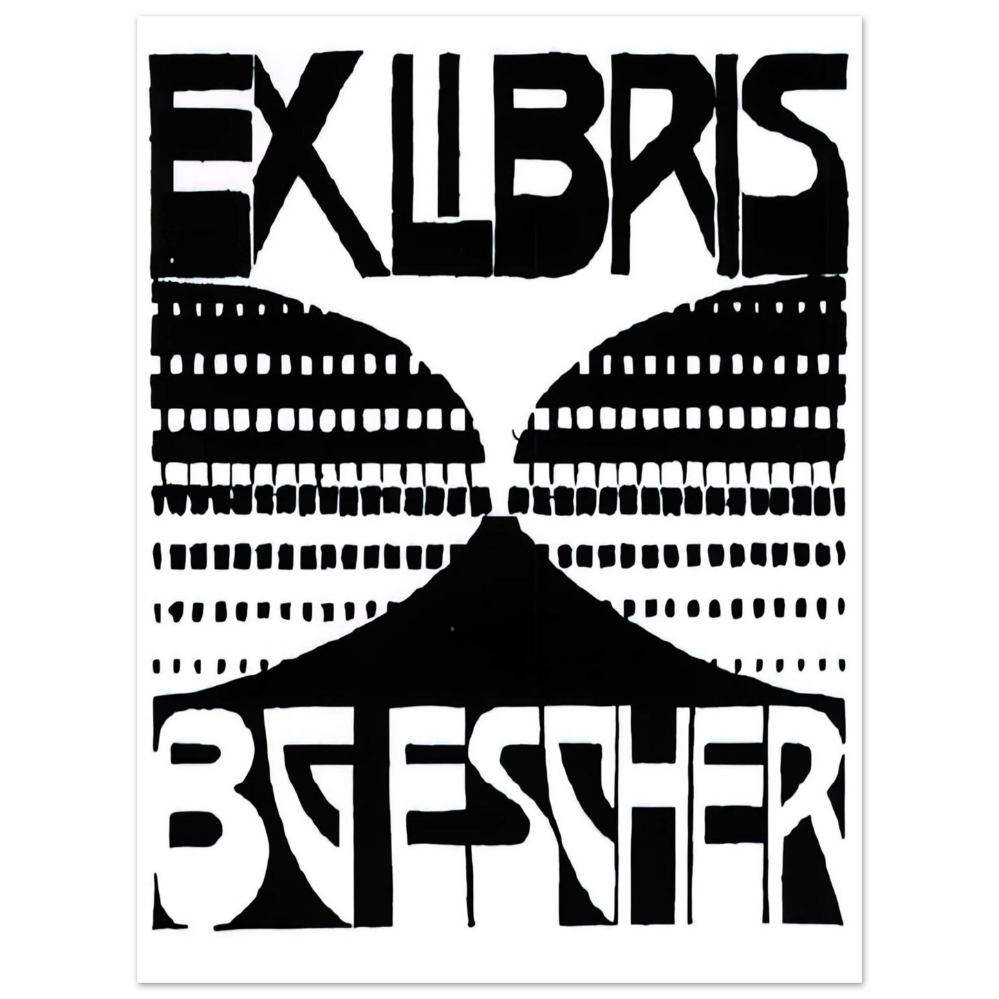 MC Escher - BOOKPLATE B G ESCHER BEER Wall Art - 21x29.7 cm / 8x12" - Fine Art Poster - -