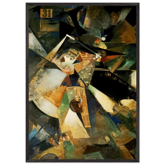 MERZPICTURE THIRTY ONE 1920 - Kurt Schwitters Framed Art Print – Black Wooden Frame - Default Title - -Framed Art Print