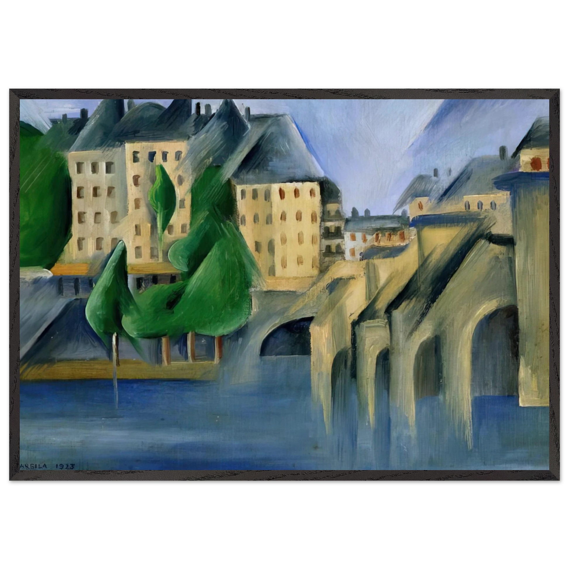 New Bridge - Tarsila do Amaral Framed Art Print – Black Wooden Frame - Default Title - -Framed Art Print