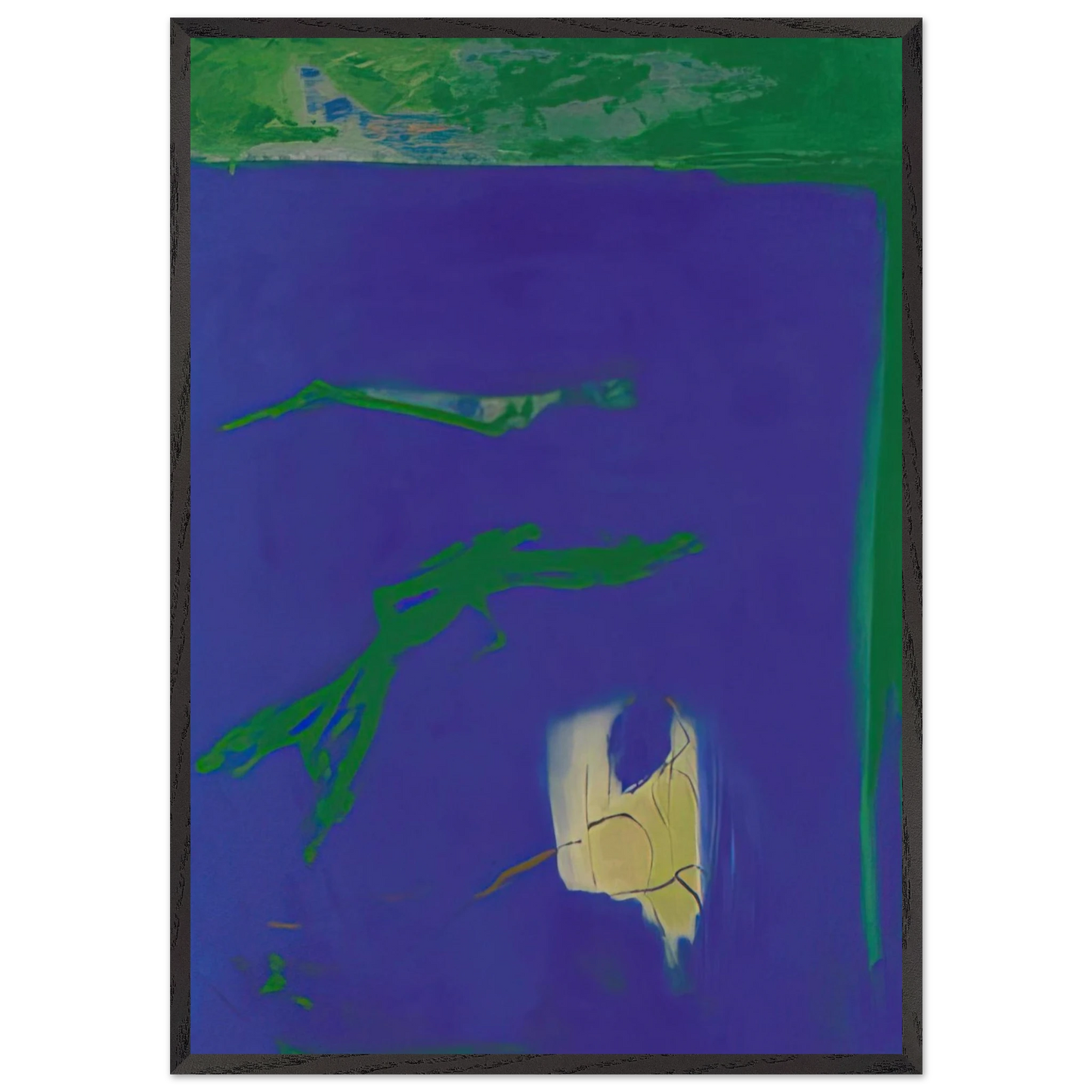 AZUL 1994 - Esteban Vicente Framed Art Print – Black Wooden Frame - Default Title - -Framed Art Print