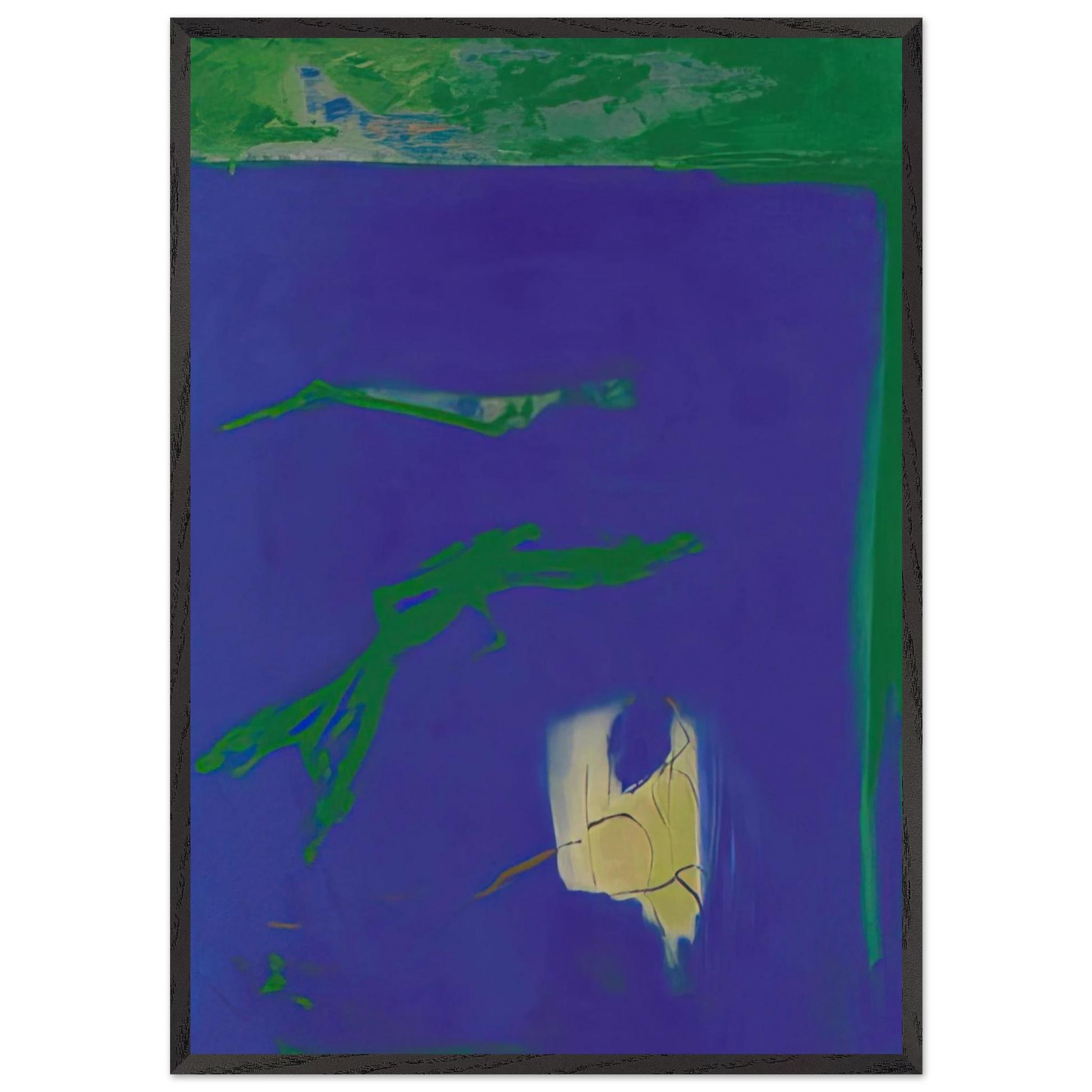 AZUL 1994 - Esteban Vicente Framed Art Print – Black Wooden Frame - Default Title - -Framed Art Print