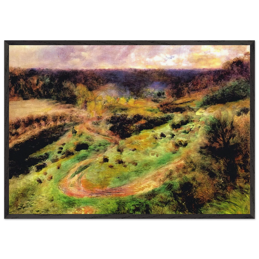 Landscape at Wargemont - Pierre-Auguste Renoir 70x100 cm / 28x40 inches Framed Art Print – Black Wooden Frame