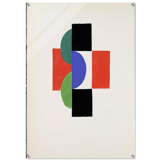 UNTITLED GOUACHE ILLUSTRATION FOR TRISTAN TZARA S LE FRUIT PERMIS 1956 - Sonia Delaunay Acrylic Print - 70x100 cm / 28x40″ inches