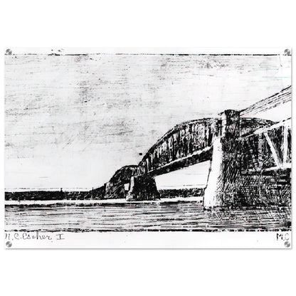 RAILWAY BRIDGE OOSTERBEEK - MC Escher Acrylic Print - 70x100 cm / 28x40″ inches | MC Escher Wall Art | MC Escher Prints