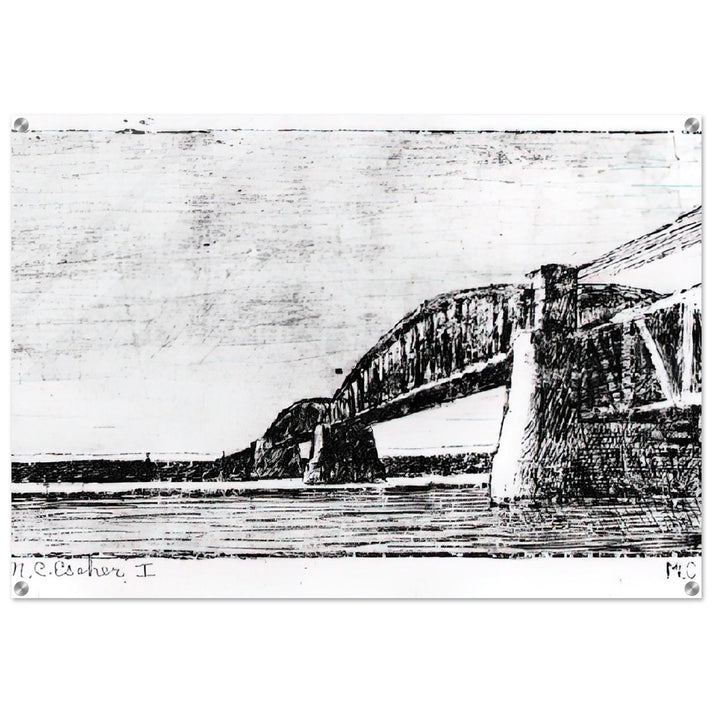 RAILWAY BRIDGE OOSTERBEEK - MC Escher Acrylic Print - 70x100 cm / 28x40″ inches | MC Escher Wall Art | MC Escher Prints