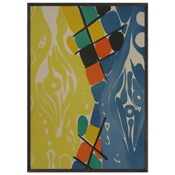 Farblitho 1966 - 21 NOR - 1966 - Ernst Wilhelm Nay 70x100 cm / 28x40 inches Framed Art Print – Black Wooden Frame