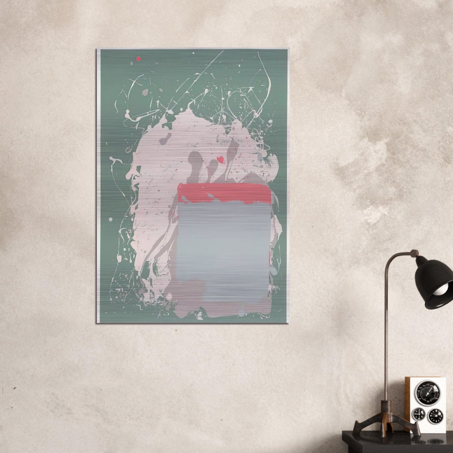 Grey  Blue on Green - 1971 - John Hoyland Brushed Aluminum Print - 70x100 cm / 28x40 inches | John Hoyland Aluminum Print | John Hoyland Prints