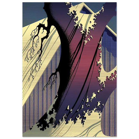 Mauve Barn - Eyvind Earle Brushed Aluminum Print - 70x100 cm / 28x40 inches | Eyvind Earle Aluminum Print | Eyvind Earle Prints