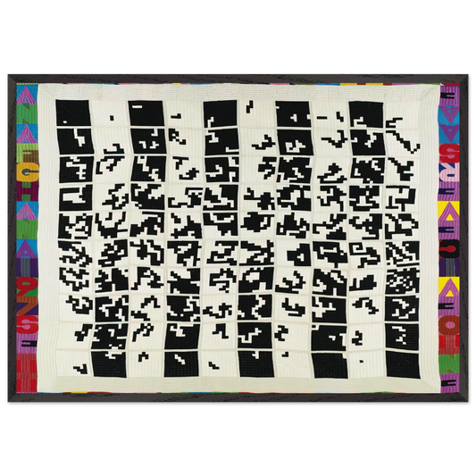 ALTERNANDO DA UNO A CENTO E VICEVERSA 1977 - Alighiero Boetti Framed Art Print – Black Wooden Frame - Default Title - -Framed Art Print