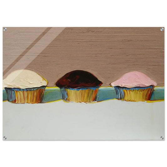 Neapolitan Cupcakes - 2008 - Wayne Thiebaud Acrylic Print - 70x100 cm / 28x40″ inches