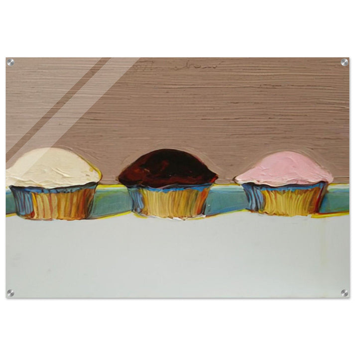 Neapolitan Cupcakes - 2008 - Wayne Thiebaud Acrylic Print - 70x100 cm / 28x40″ inches