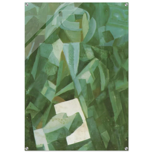 CUBIST COMPOSITION PORTRAIT OF A SEATED PERSON HOLDING A LETTER - Salvador Dali Acrylic Print - 70x100 cm / 28x40″ inches