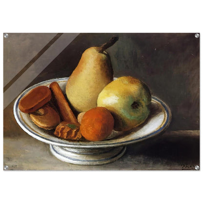 Fruit Bowl with Fruit - 1918 - Pablo Picasso Acrylic Print - 70x100 cm / 28x40″ inches | Pablo Picasso Wall Art | Pablo Picasso Prints