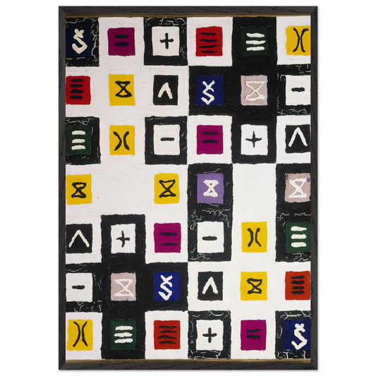 The Great Mystery II - 1960 - Alfred Jensen Framed Art Print – Black Wooden Frame - Default Title - -Framed Art Print