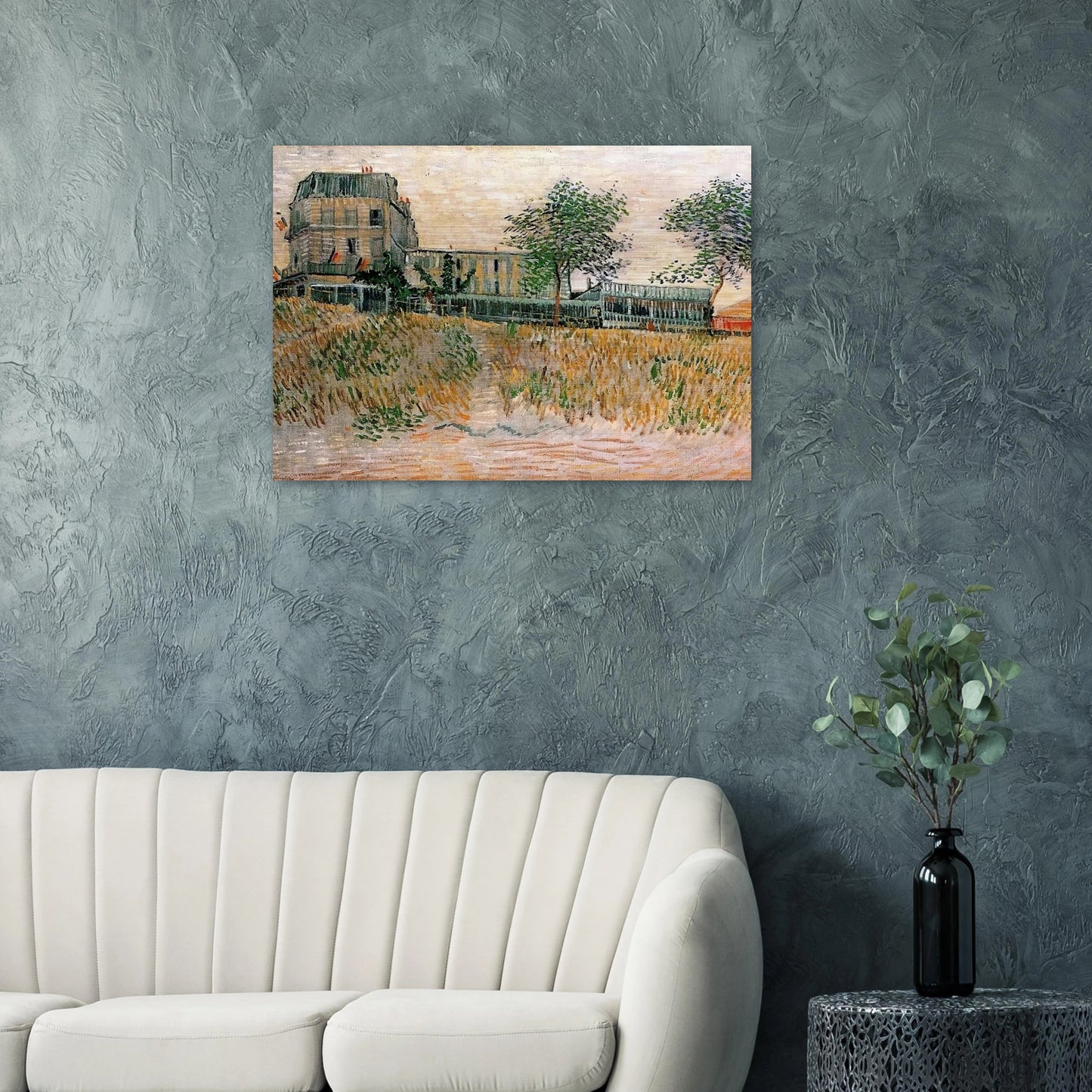 The Restaurant de la Sirene at Asnieres - Vincent van Gogh Brushed Aluminum Print - 70x100 cm / 28x40 inches | Vincent van Gogh Aluminum Print | Vincent van Gogh Prints