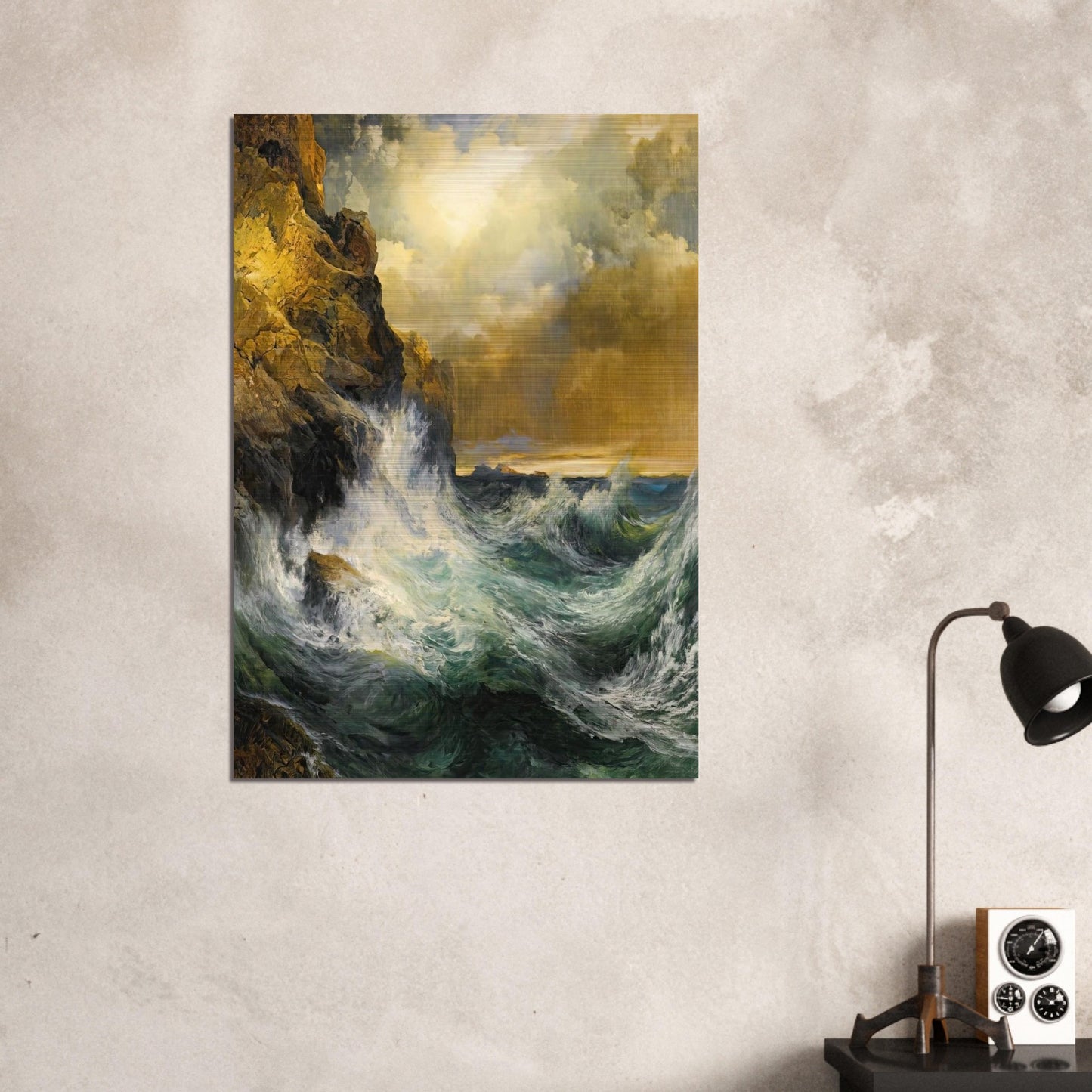 The Receding Wave - Thomas Moran Brushed Aluminum Print - 70x100 cm / 28x40 inches | Thomas Moran Aluminum Print | Thomas Moran Prints