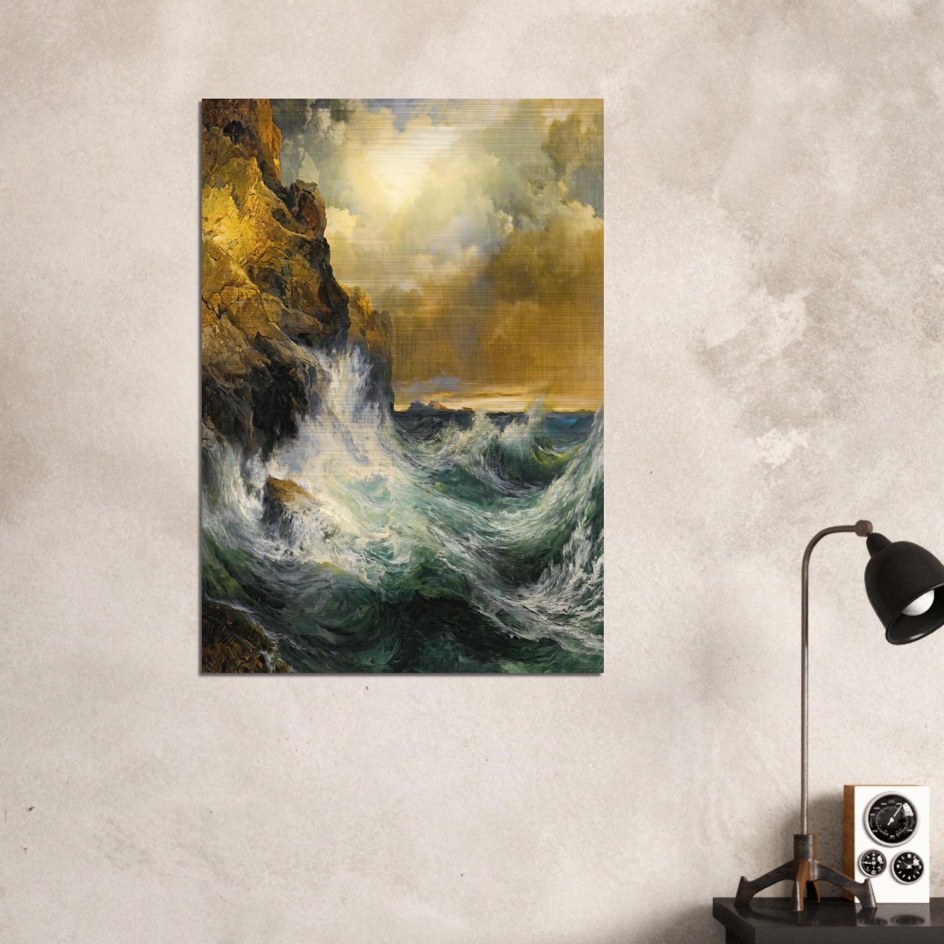 The Receding Wave - Thomas Moran Brushed Aluminum Print - 70x100 cm / 28x40 inches | Thomas Moran Aluminum Print | Thomas Moran Prints