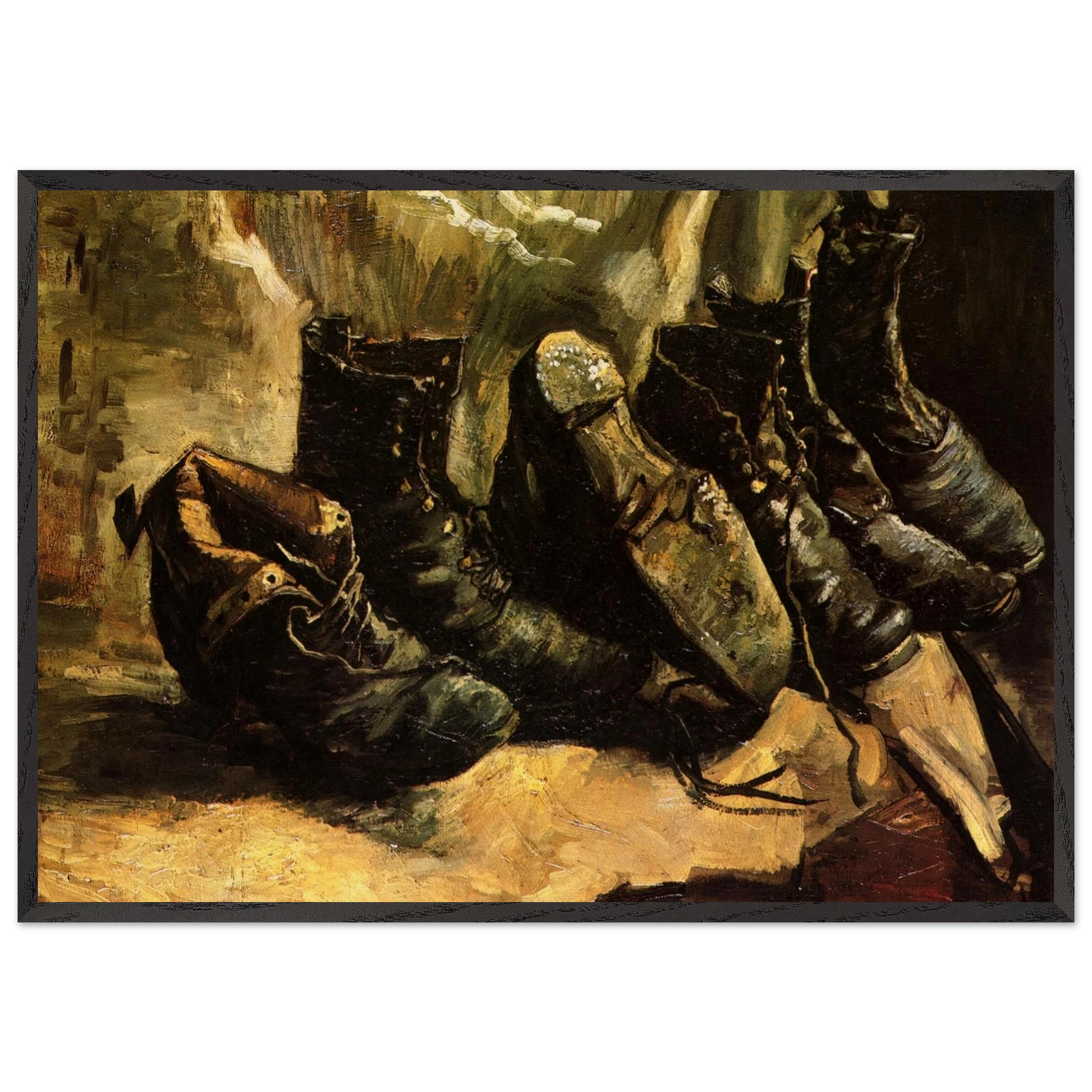 Three Pairs of Shoes - Vincent van Gogh Framed Art Print – Black Wooden Frame - Default Title - -Framed Art Print