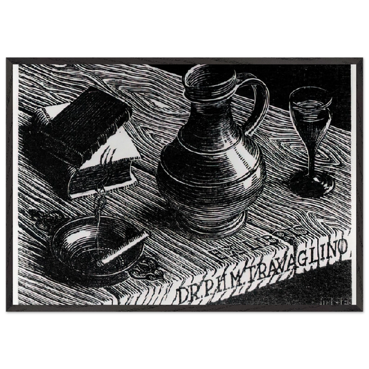 BOOKPLATE DR P H M TRAVAGLINO - MC Escher Framed Art Print – Black Wooden Frame - Default Title - -Framed Art Print