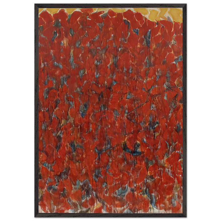 Big Red - Sam Francis 70x100 cm / 28x40 inches Framed Art Print – Black Wooden Frame