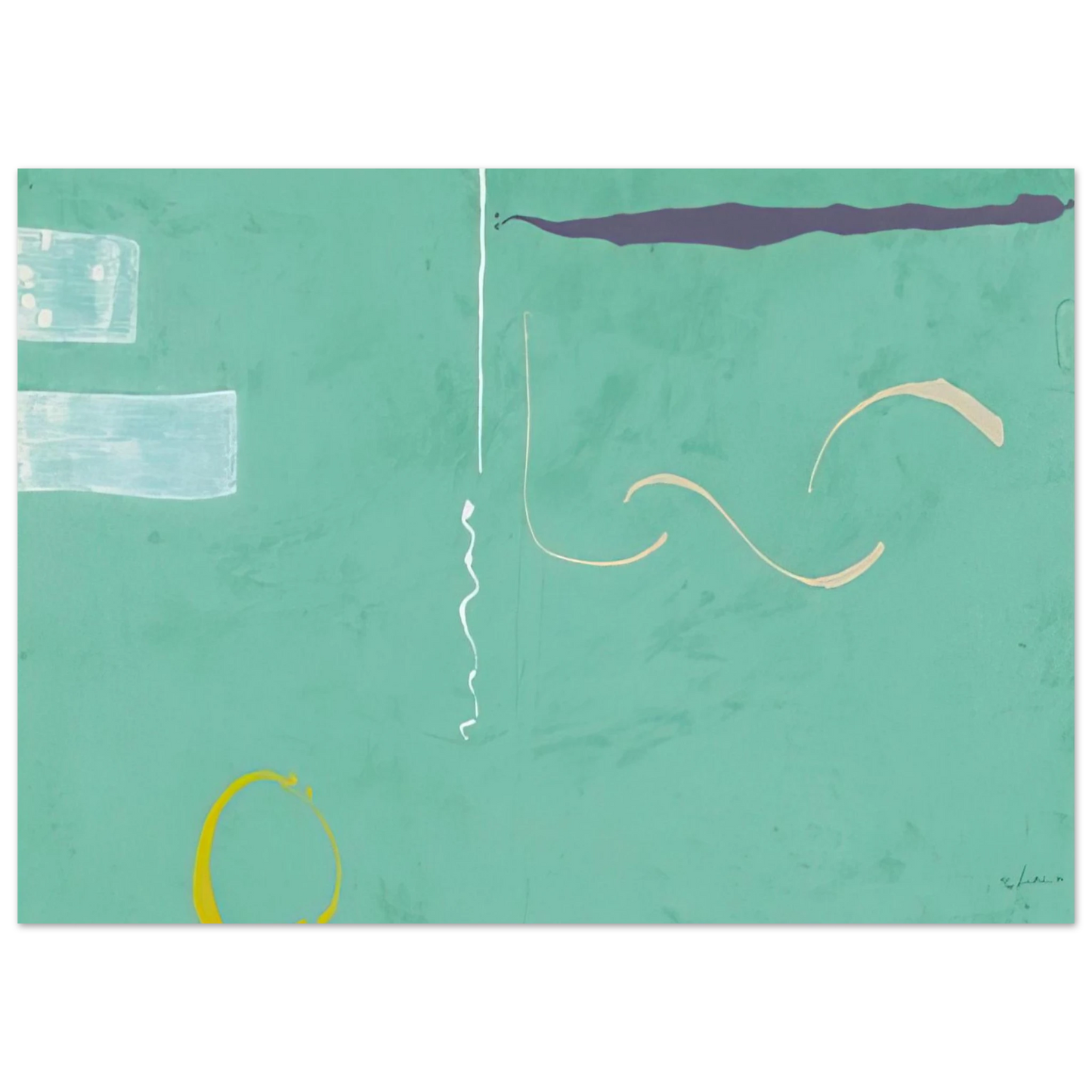 Helen Frankenthaler - Tahiti - 1989 Wall art - 13x18 cm / 5x7 inches - Premium Wooden Framed Poster With Fine Art Paper - White frame