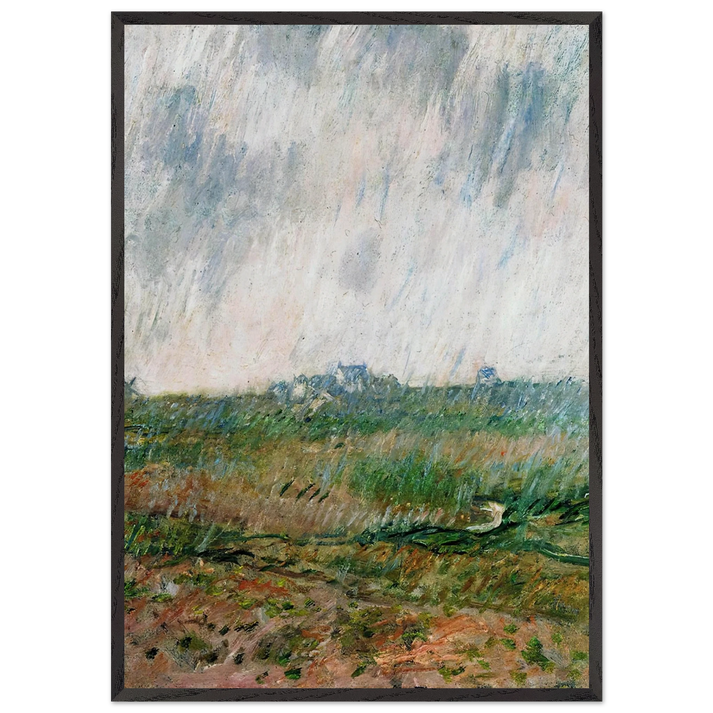 Rain in Belle-Ile - claude monet 70x100 cm / 28x40 inches Framed Art Print – Black Wooden Frame