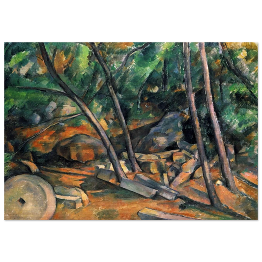 Woods with Millstone - Paul Cézanne Brushed Aluminum Print - 70x100 cm / 28x40 inches | Paul Cézanne Aluminum Print | Paul Cézanne Prints