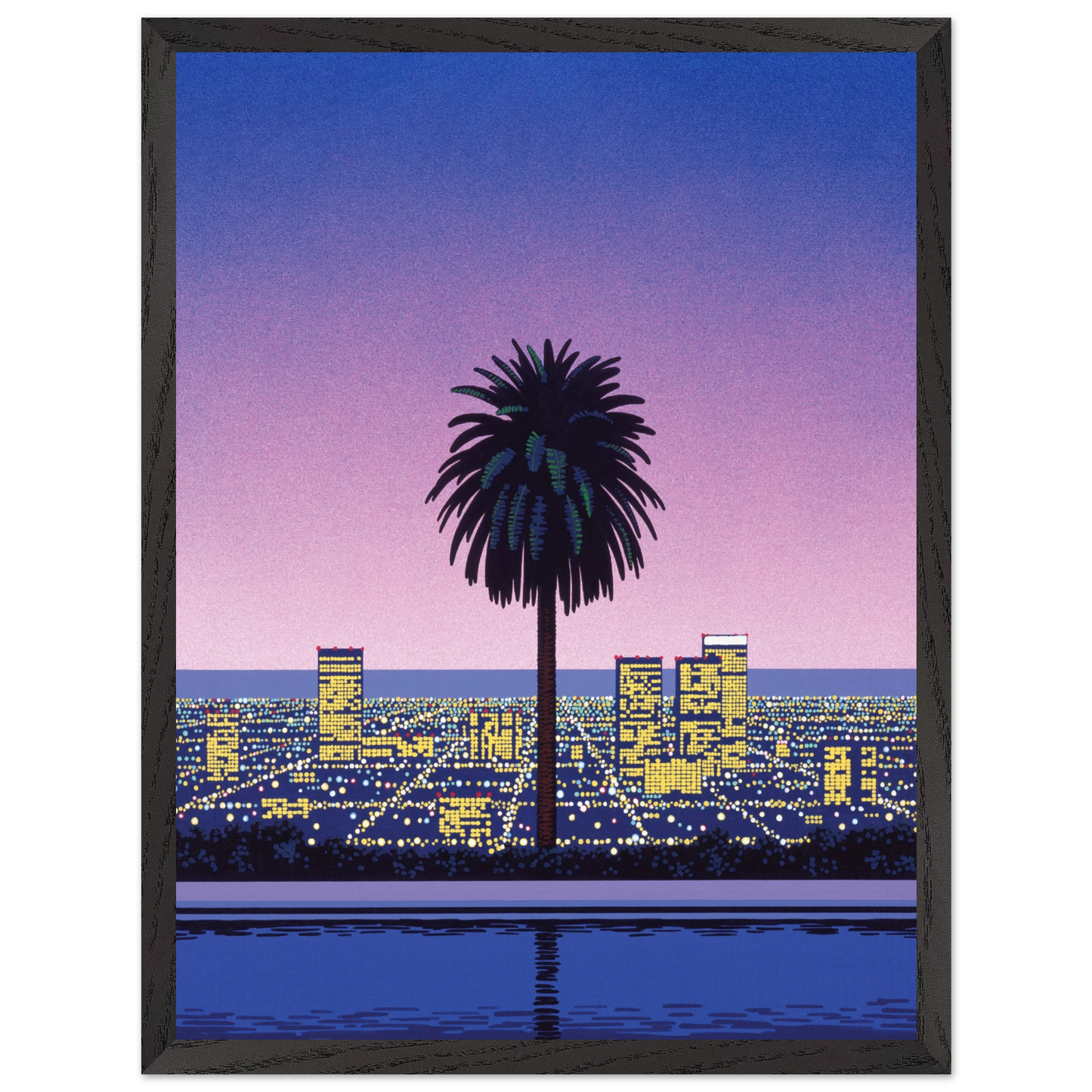 Hiroshi Nagai - Pacific Breeze 2 Wall Art - 30x40 cm / 12x16 inches - Premium Wooden Framed Poster With Fine Art Paper - White frame