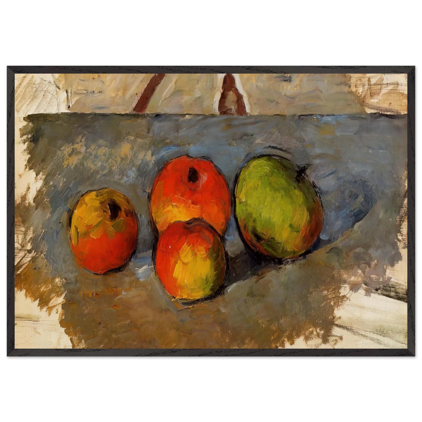 Four Apples - Paul Cezanne Framed Art Print – Black Wooden Frame - Default Title - -Framed Art Print