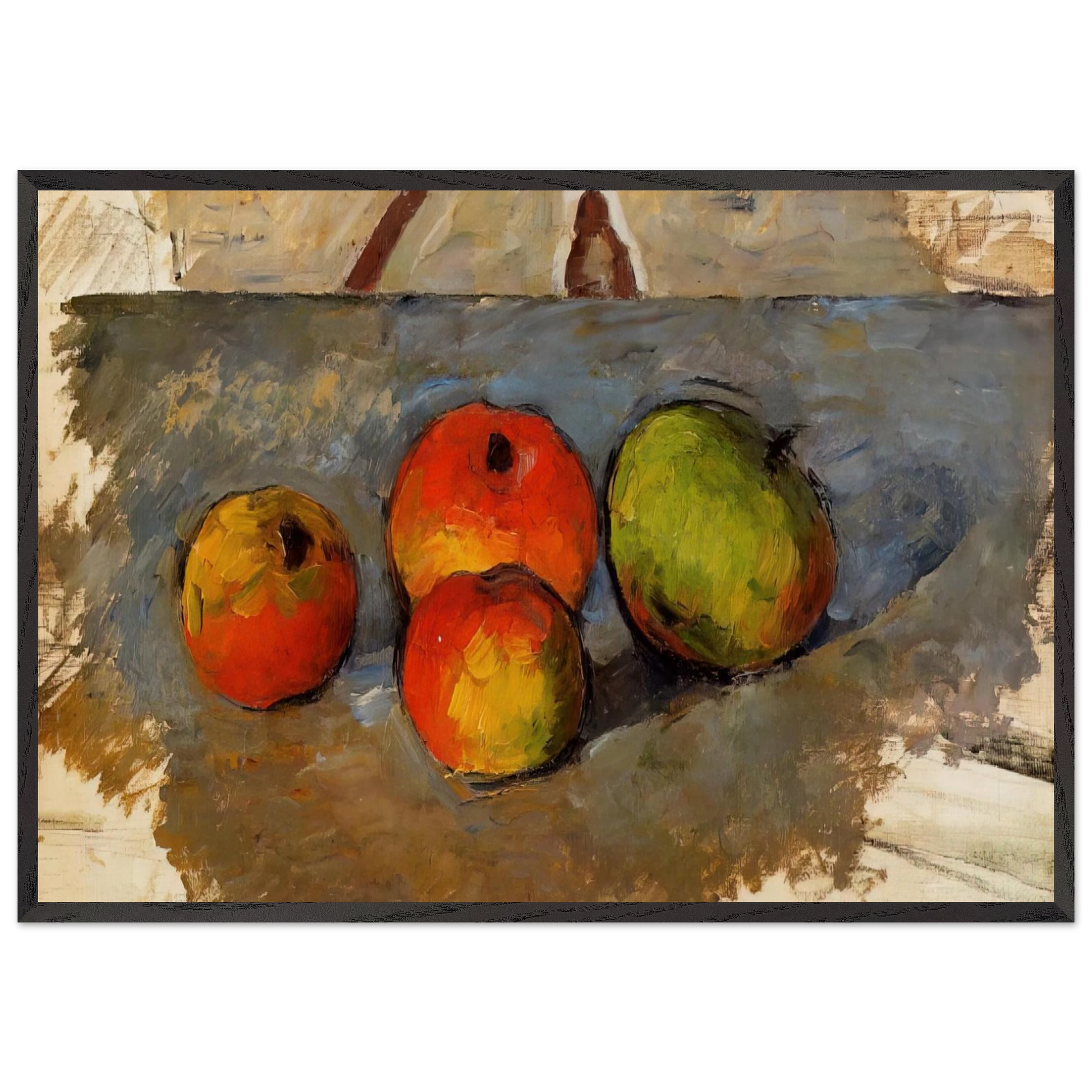 Four Apples - Paul Cezanne Framed Art Print – Black Wooden Frame - Default Title - -Framed Art Print